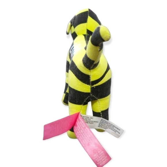 Victoria's Secret PINK Mini Dog Plush Collectible Dog Yellow Black Striped puppy - Picture 9 of 10